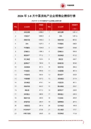 2024年1-8月中国房地产企业销售业绩排行榜