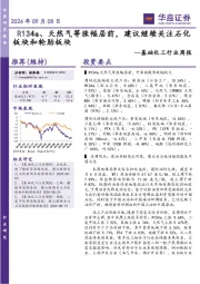 基础化工行业周报:R134a、天然气等涨幅居前,建议继续关注石化板块和轮胎板块