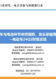电动车24Q2财报总结：整车与电池环节依然强势，龙头穿越周期