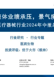 医疗器械行业2024年中报总结：24H1行业整体业绩承压，景气度逐季回升可期