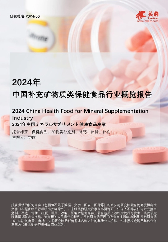 2024年中国补充矿物质类保健食品行业概览报告