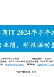 证券科技&券商IT2024年半年报综述:市场低迷冲击业绩,科技驱动差异竞争