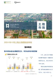 房地产行业：2024年8月上海土地招拍挂市场
