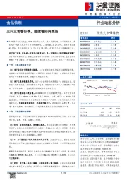 食品饮料行业动态分析：三问三答看行情，继续看好消费股