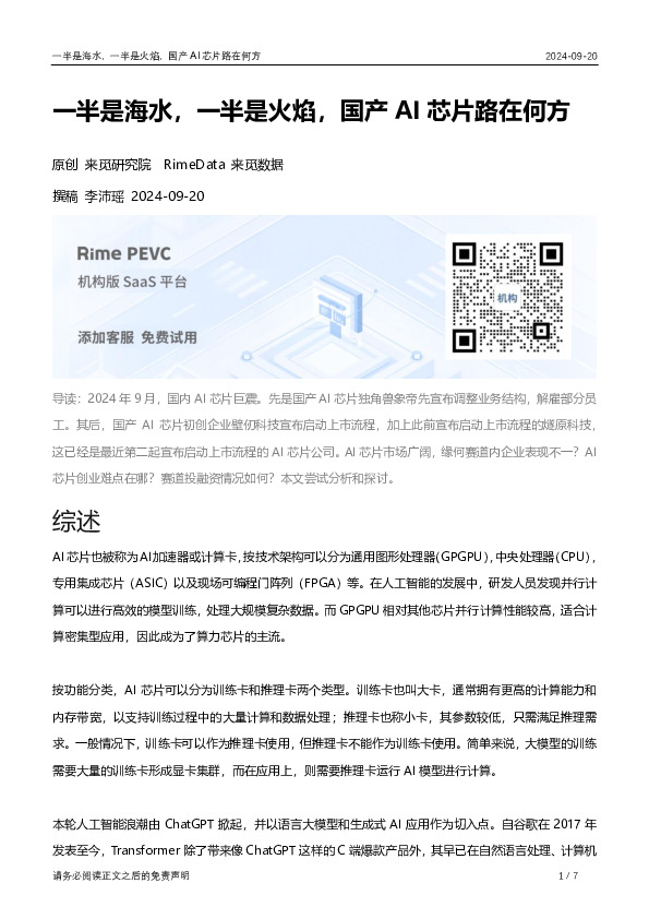 一半是海水，一半是火焰，国产AI芯片路在何方