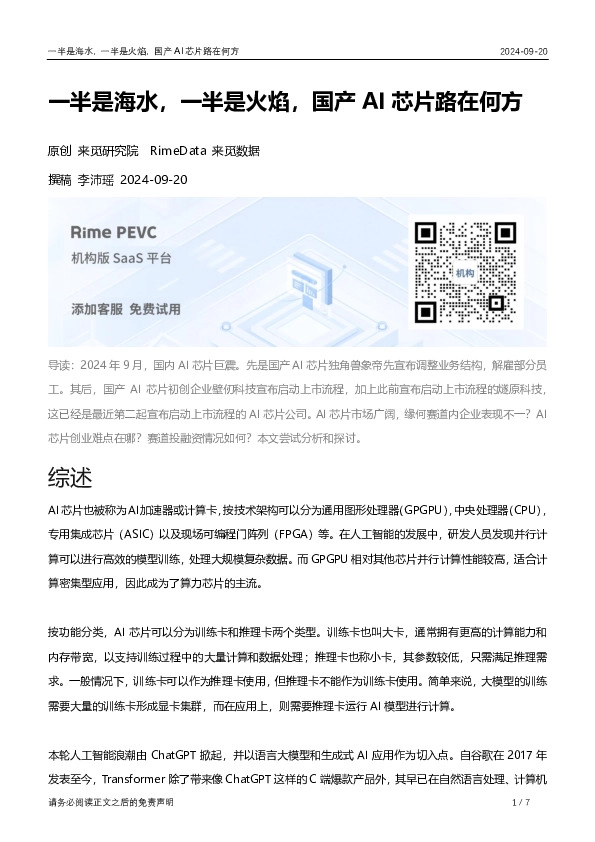 一半是海水，一半是火焰，国产AI芯片路在何方