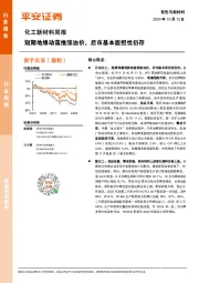 化工新材料行业周报：短期地缘动荡推涨油价，后市基本面担忧仍存