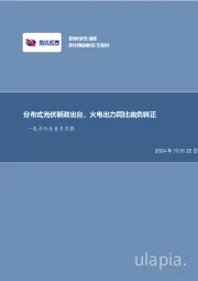 电力行业8月月报：分布式光伏新政出台，火电出力同比由负转正