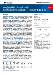 家电行业周报(24年第43周):湖北等地加码家电以旧换新政策,11月白电排产量增长超20%
