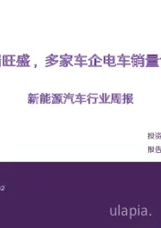新能源汽车行业周报：需求端旺盛，多家车企电车销量创新高