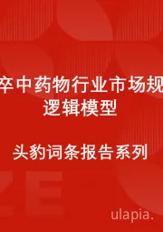 中国脑卒中药物行业市场规模测算逻辑模型 头豹词条报告系列