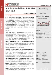 电子行业跟踪报告：SW电子业绩表现有所分化，关注绩优板块的结构性机遇
