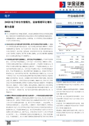电子行业动态分析：24Q3电子持仓市值领先，设备领域环比增长最为显著