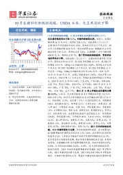 农林牧渔行业周报：10月生猪补栏积极性放缓，USDA玉米、大豆库消比下降