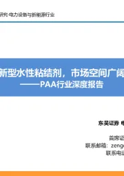 PAA行业深度报告：新型水性粘结剂，市场空间广阔