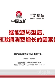 有色金属行业：继能源转型后，下一个刺激铜消费增长的因素是什么？
