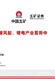 电气设备行业：暖风起，锂电产业蓄势中