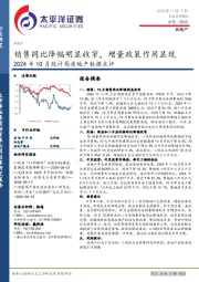 2024年10月统计局房地产数据点评：销售同比降幅明显收窄，增量政策作用显现