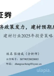 建材行业2025年投资策略：经济政策发力，建材预期反转