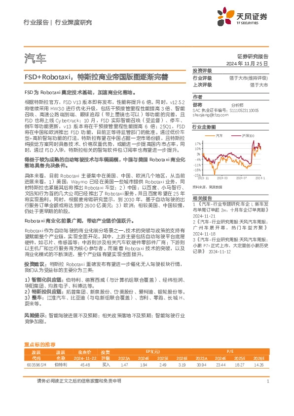 汽车行业深度研究：FSD+Robotaxi，特斯拉商业帝国版图逐渐完善