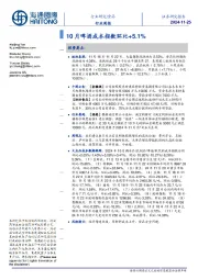 食品行业周报:10月啤酒成本指数环比+5.1%