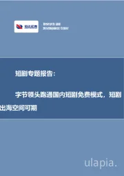 短剧专题报告:字节领头跑通国内短剧免费模式,短剧出海空间可期