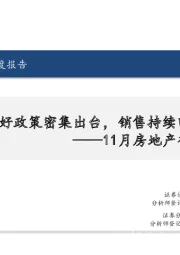 11月房地产行业月报：利好政策密集出台，销售持续回暖