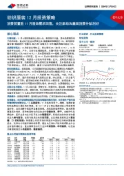纺织服装12月投资策略：消费前置致11月服饰需求回落，关注家纺和童装消费补贴利好
