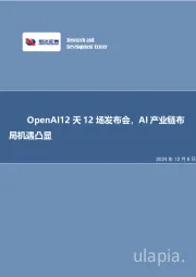 OpenAI12天12场发布会，AI产业链布局机遇凸显