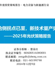 2025年光伏策略报告：供给侧拐点已至，新技术量产突破