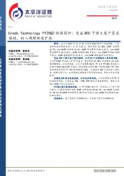 电子：Credo Technology FY25Q2财报简评：受益AEC下游大客户需求强劲，收入规模快速扩张