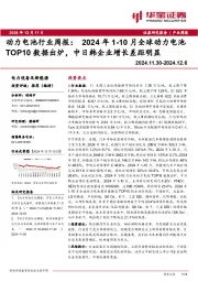 动力电池行业周报：2024年1-10月全球动力电池TOP10数据出炉，中日韩企业增长差距明显