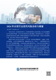 2024年水泥行业信用风险总结与展望