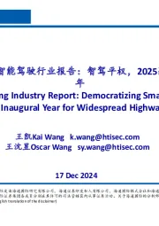 智能驾驶行业报告:智驾平权,2025高速NOA普及元年