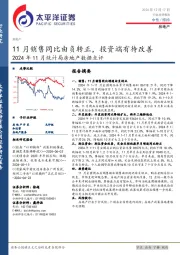 2024年11月统计局房地产数据点评：11月销售同比由负转正，投资端有待改善