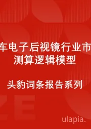 中国汽车电子后视镜行业市场规模测算逻辑模型 头豹词条报告系列