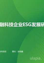 中国金融科技企业ESG发展研究报告：向远而行