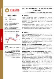 汽车行业周报:12月汽车市场继续升温,多家车企公布2025年销量目标