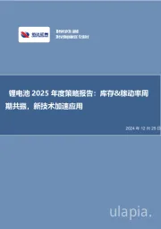 锂电池2025年度策略报告：库存&稼动率周期共振，新技术加速应用