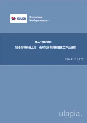 化工行业周报：制冷剂等价格上行，山东发文布局精细化工产业发展