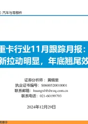 重卡行业11月跟踪月报：以旧换新拉动明显，年底翘尾效应显现