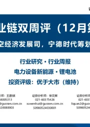 锂电产业链双周评(12月第2期):发改委正式设立低空经济发展司,宁德时代筹划在港交所发行上市