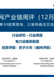 风电/电网产业链周评(12月第4周):海上风电单30政策落地,川渝特高压交流工程投运