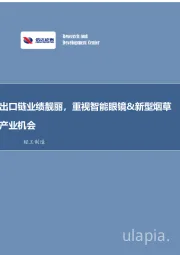 出口链业绩靓丽，重视智能眼镜&新型烟草产业机会