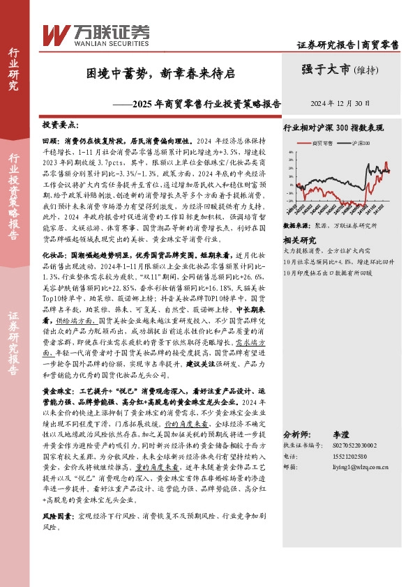 2025年商贸零售行业投资策略报告：困境中蓄势，新章春来待启