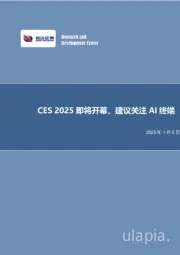CES 2025即将开幕,建议关注AI终端