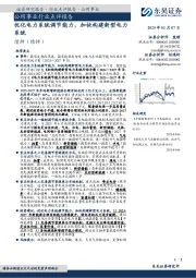 公用事业行业点评报告:优化电力系统调节能力,加快构建新型电力系统