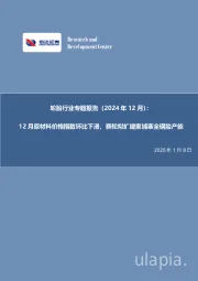轮胎行业专题报告（2024年12月）：12月原材料价格指数环比下滑，赛轮拟扩建柬埔寨全钢胎产能