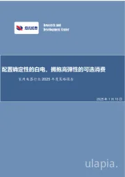 家用电器行业2025年度策略报告：配置确定性的白电，拥抱高弹性的可选消费