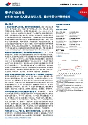 电子行业周报:台积电4Q24收入接近指引上限,看好半导体行情持续性